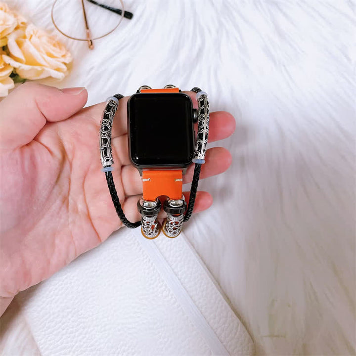 Bracelet de montre rétro multicouche en métal