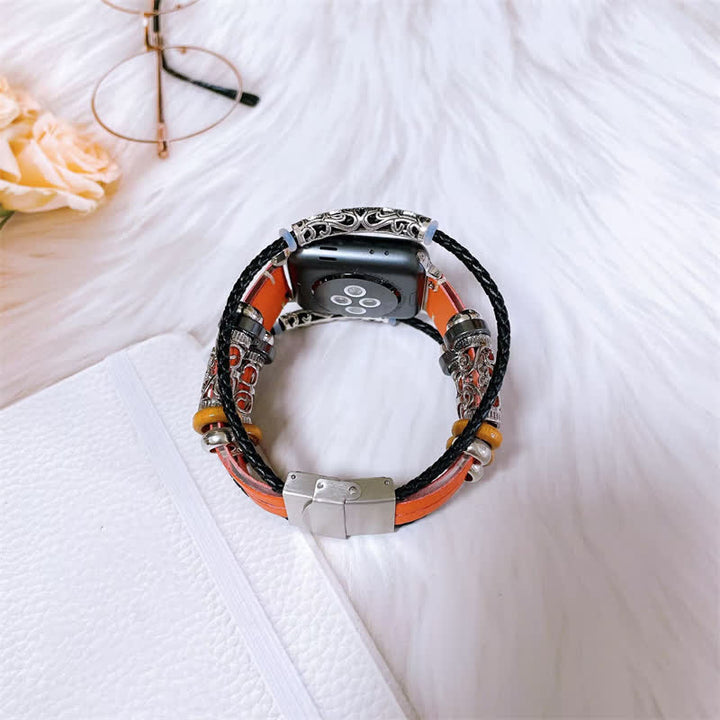 Bracelet de montre rétro multicouche en métal