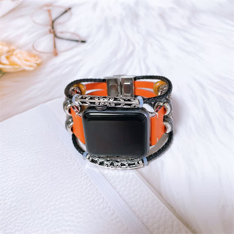 Bracelet de montre rétro multicouche en métal