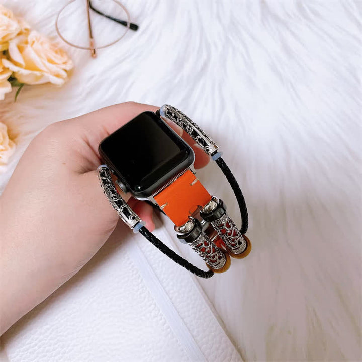 Bracelet de montre rétro multicouche en métal