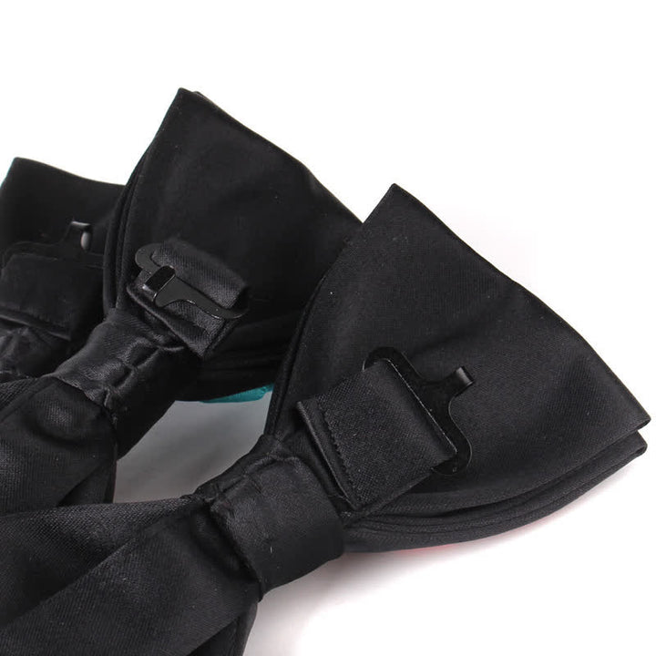 Nœud papillon élégant pour homme avec chaîne en or rose