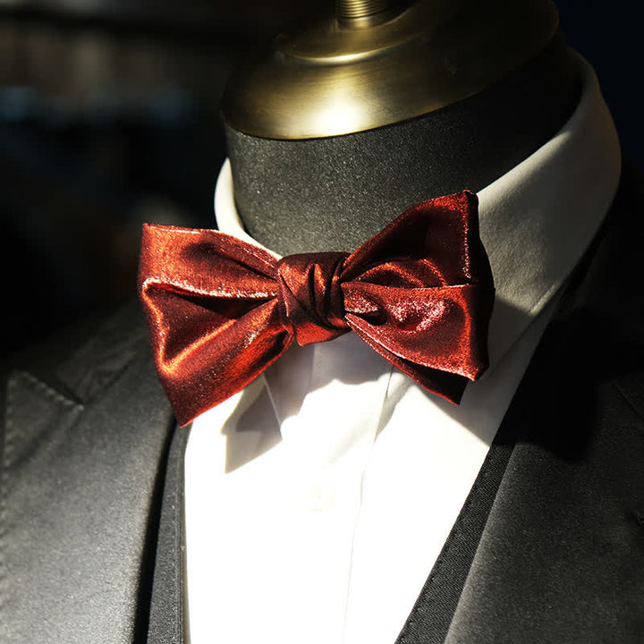 Nœud papillon brillant et magnifique pour homme, rouge olive et vert