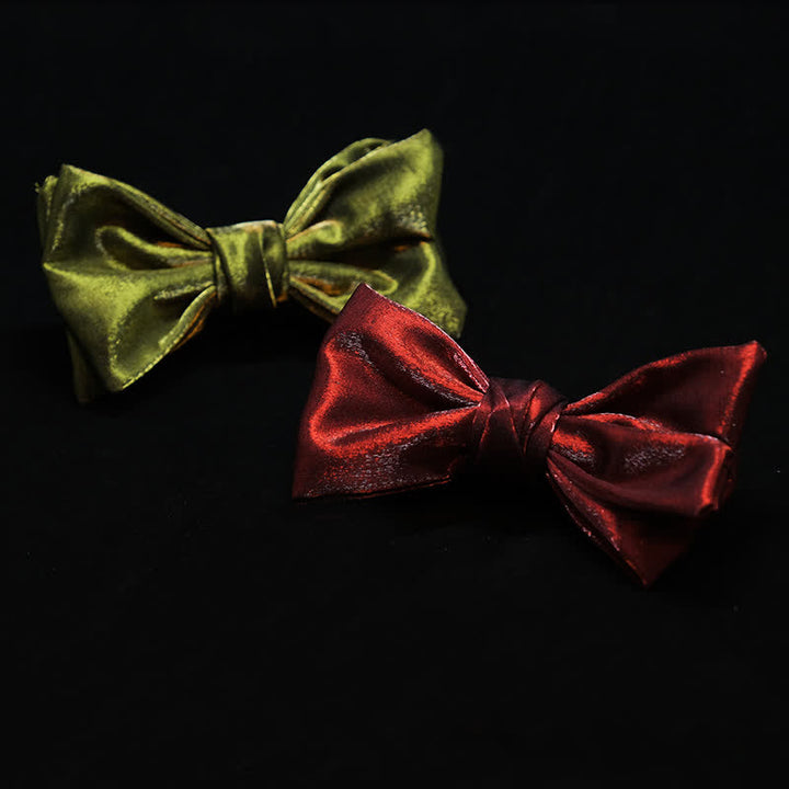 Nœud papillon brillant et magnifique pour homme, rouge olive et vert