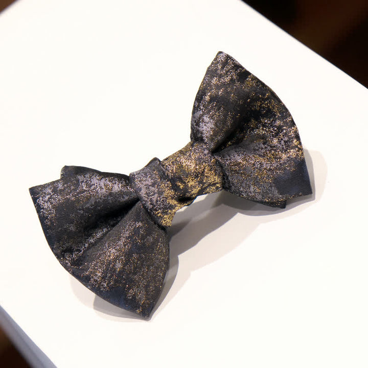 Nœud papillon vintage pour homme avec fils dorés clairs et brillants