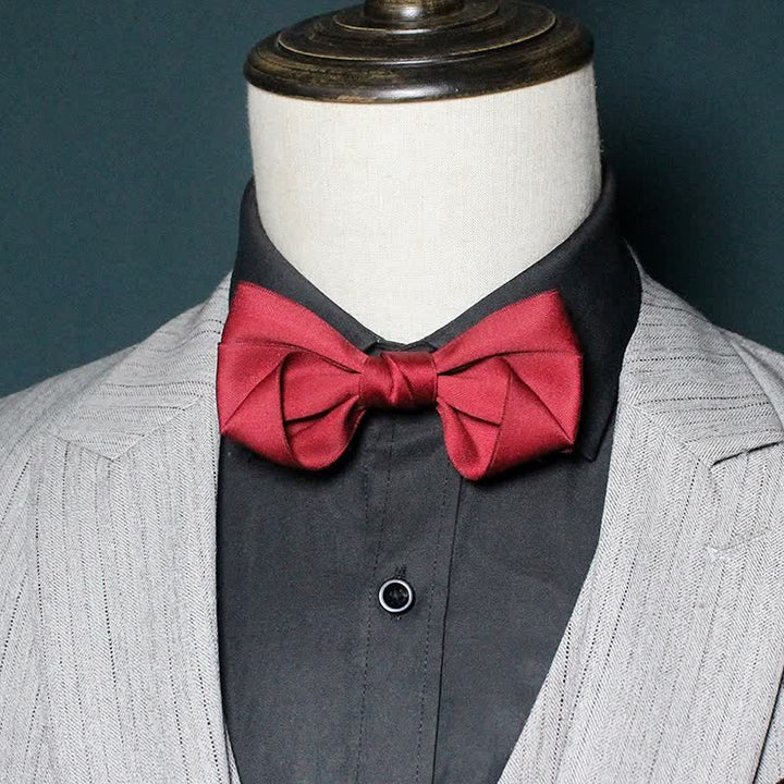 Chemise de costume simple et tendance pour homme, couleur unie, nœud papillon