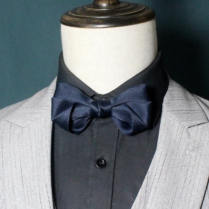 Chemise de costume simple et tendance pour homme, couleur unie, nœud papillon