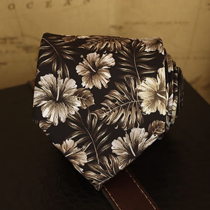 Cravate de chemise habillée à imprimé floral pour homme