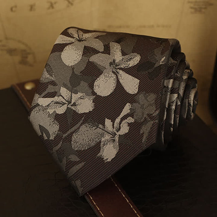 Cravate de chemise habillée à imprimé floral pour homme