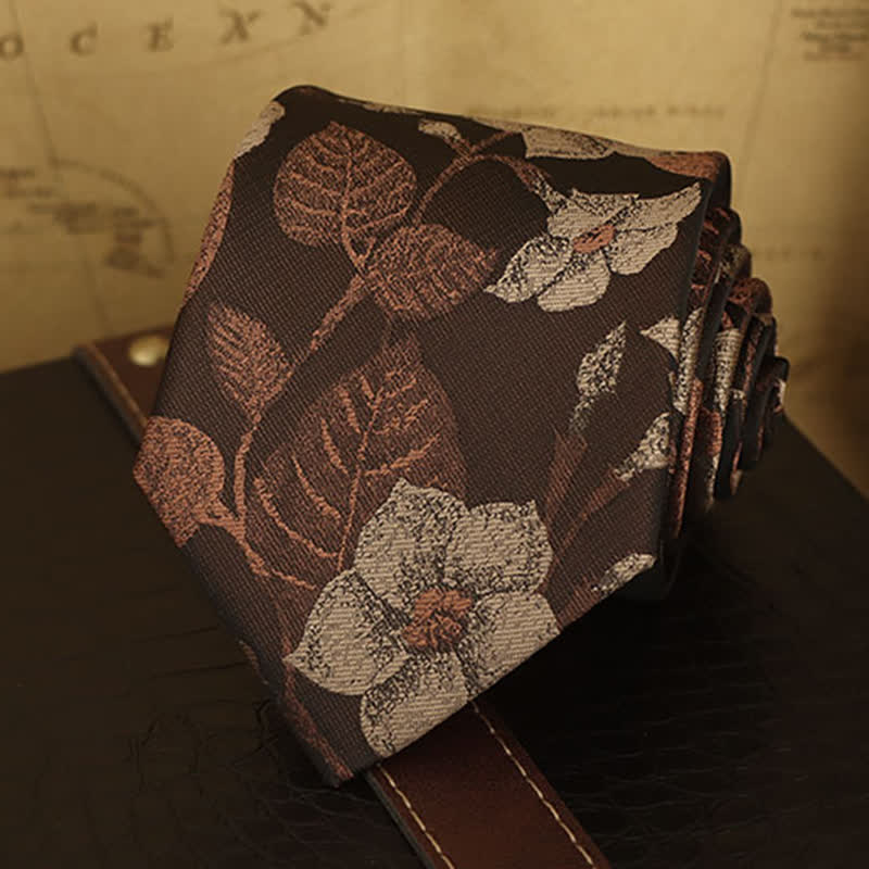 Cravate de chemise habillée à imprimé floral pour homme