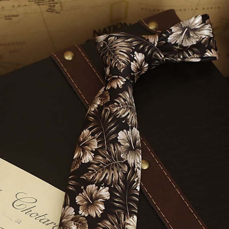 Cravate de chemise habillée à imprimé floral pour homme