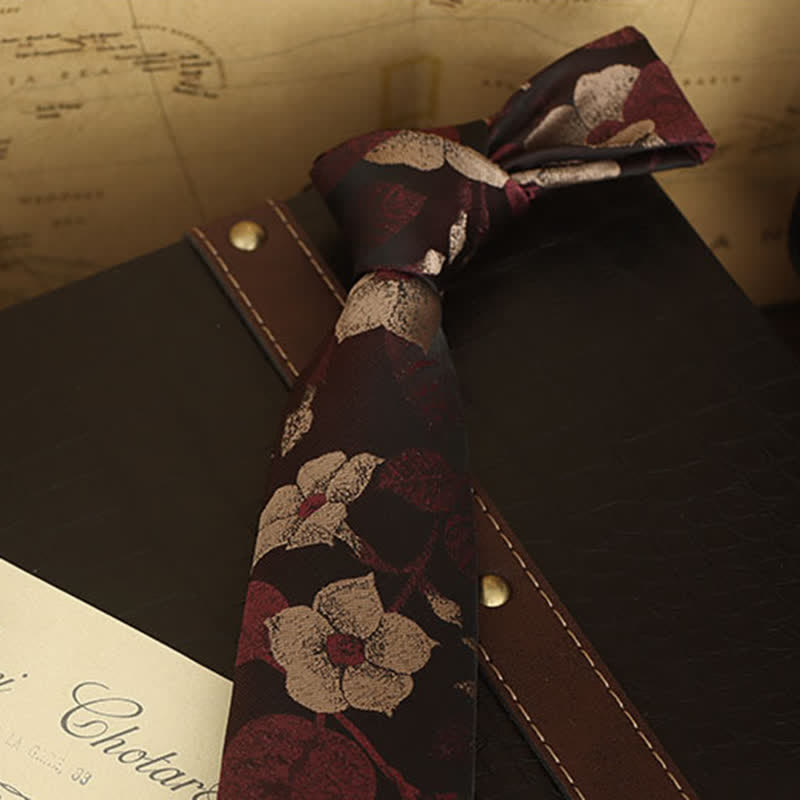 Cravate de chemise habillée à imprimé floral pour homme