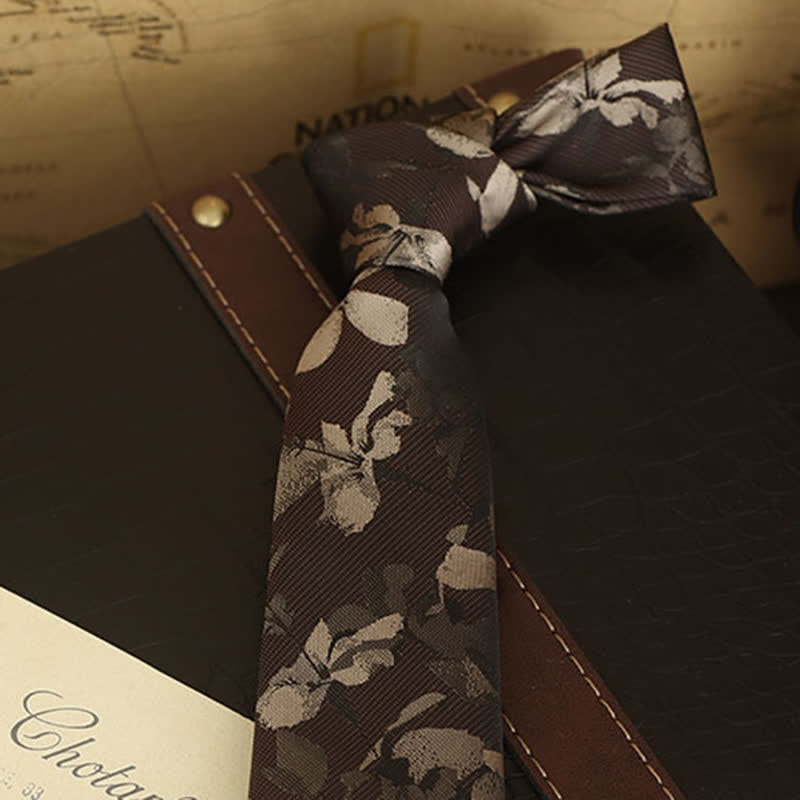 Cravate de chemise habillée à imprimé floral pour homme