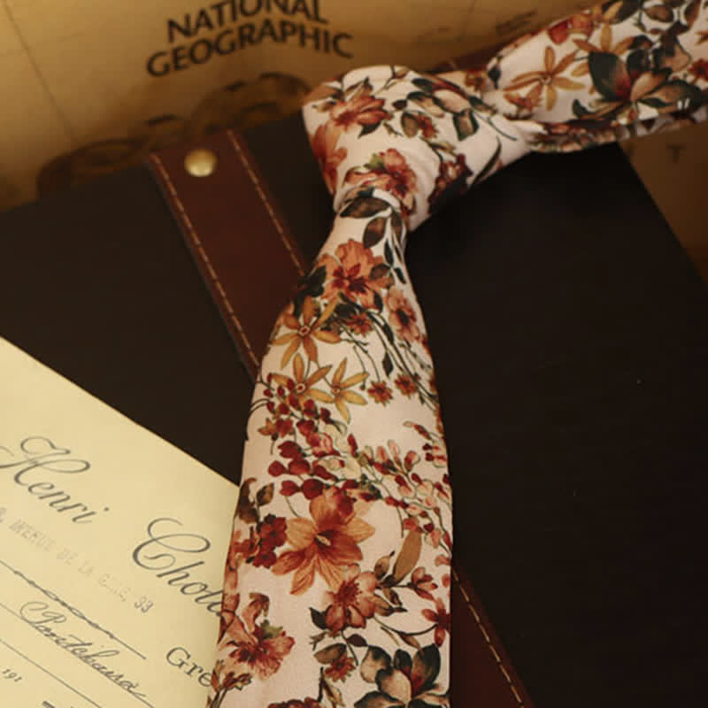 Cravate de chemise habillée à imprimé floral pour homme