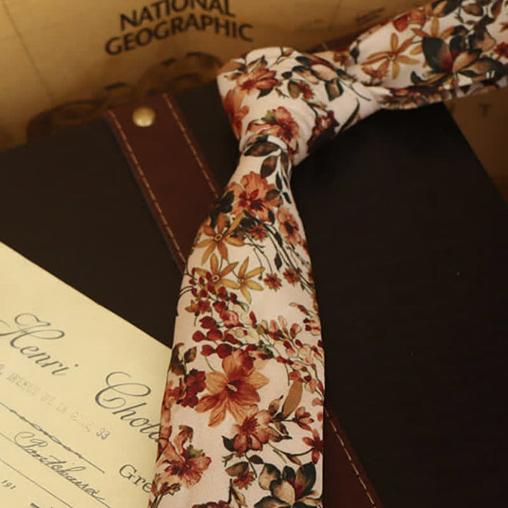 Cravate de chemise habillée à imprimé floral pour homme