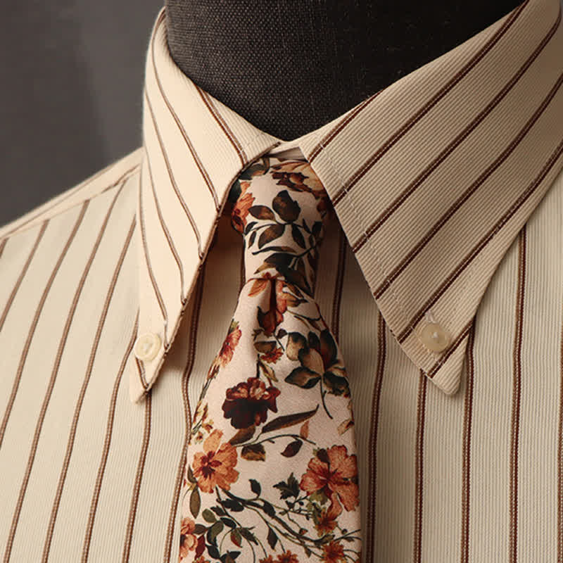 Cravate de chemise habillée à imprimé floral pour homme