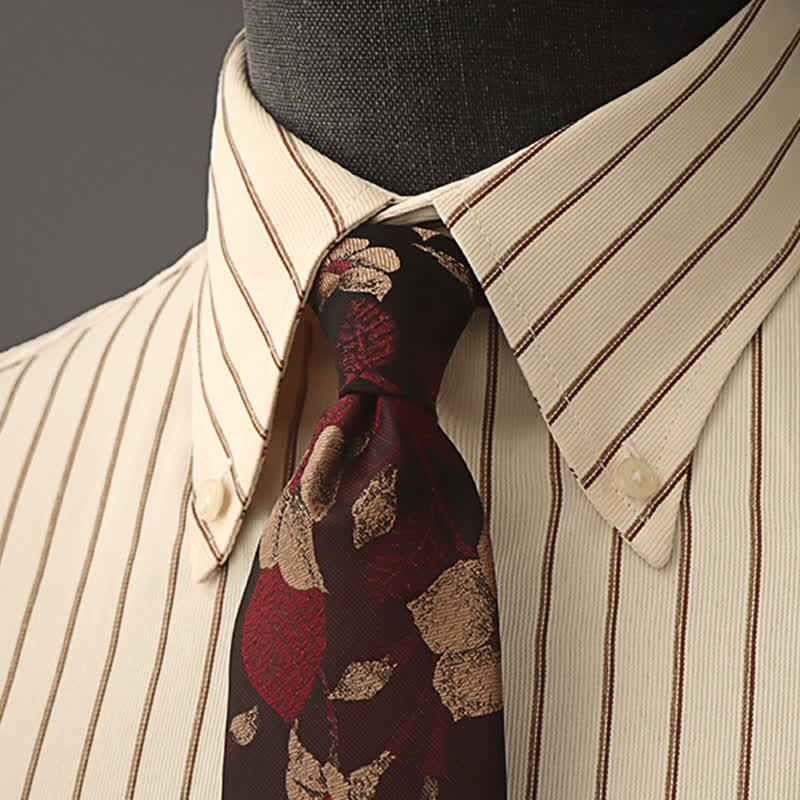 Cravate de chemise habillée à imprimé floral pour homme