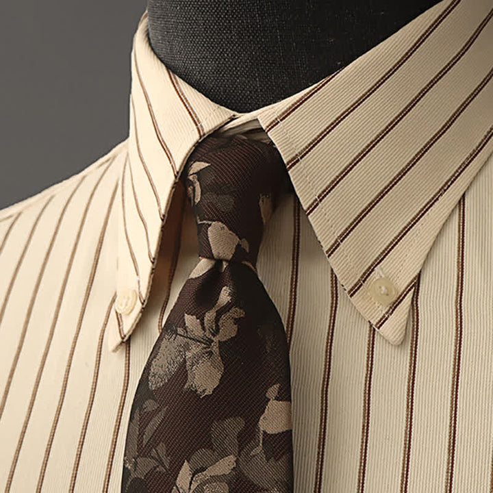 Cravate de chemise habillée à imprimé floral pour homme