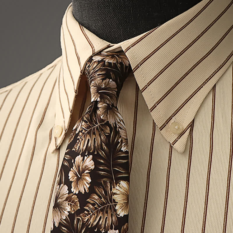 Cravate de chemise habillée à imprimé floral pour homme