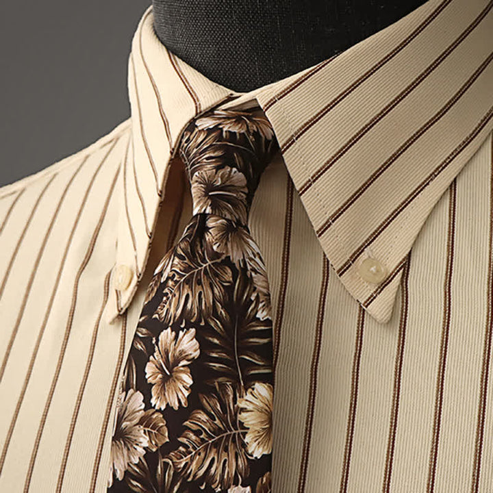 Cravate de chemise habillée à imprimé floral pour homme