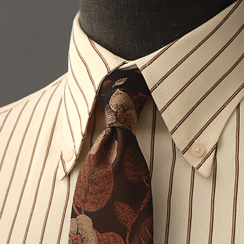 Cravate de chemise habillée à imprimé floral pour homme