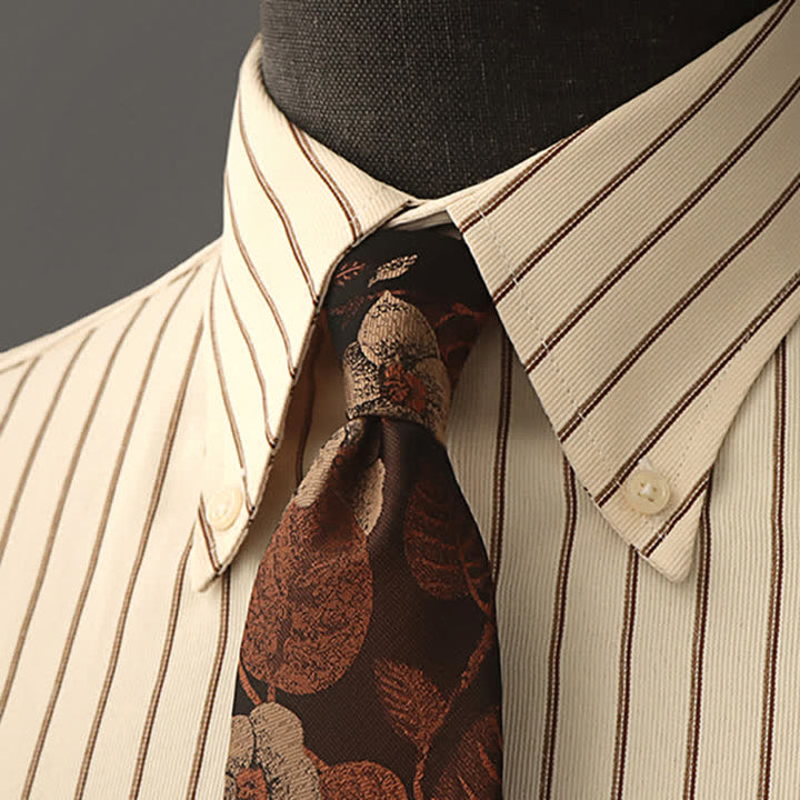 Cravate de chemise habillée à imprimé floral pour homme