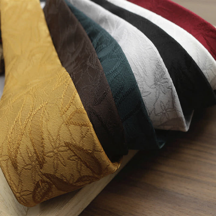 Cravate décontractée pour homme à motif floral jacquard et feuilles - image 2