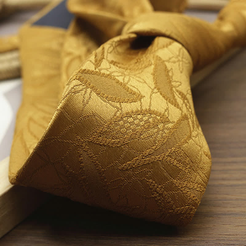 Cravate décontractée à motif floral et feuilles en jacquard pour homme - image 7