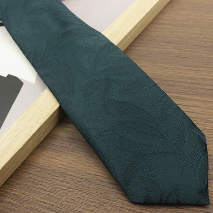 Cravate décontractée à motif floral et feuilles en jacquard pour homme - image 5