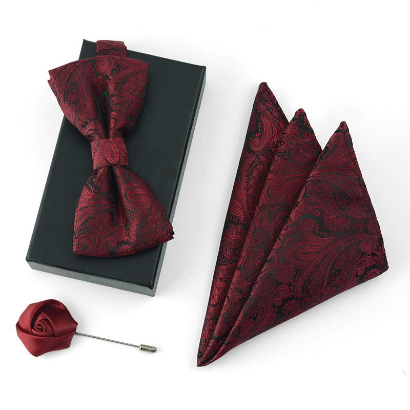 Ensemble de 3 magnifiques nœuds papillons bordeaux pour hommes - 3 pièces - image 4