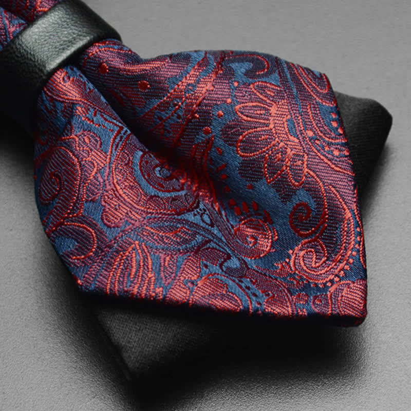 Ensemble de 3 nœuds papillon à double pointe pour homme à motif cachemire exotique