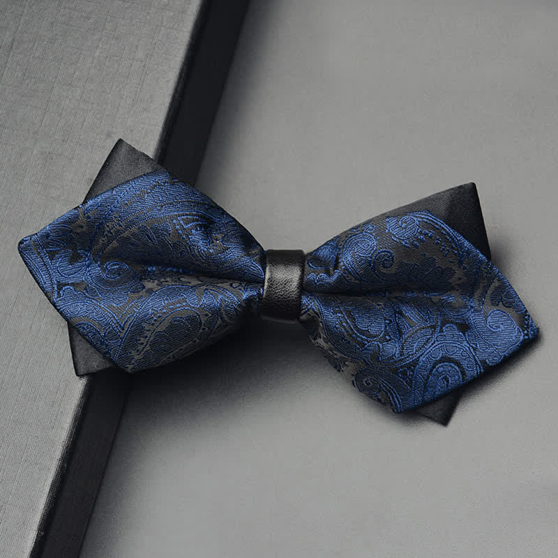 Ensemble de 3 nœuds papillon à double pointe pour homme à motif cachemire exotique