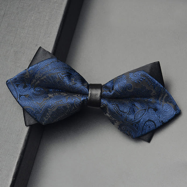 Ensemble de 3 nœuds papillon à double pointe pour homme à motif cachemire exotique