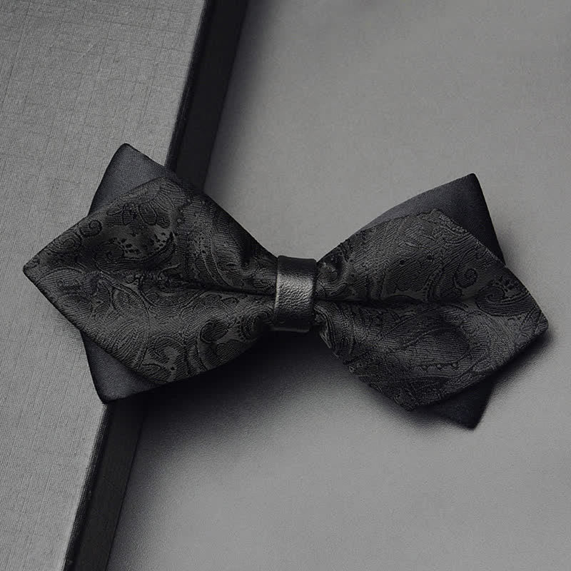 Ensemble de 3 nœuds papillon à double pointe pour homme à motif cachemire exotique