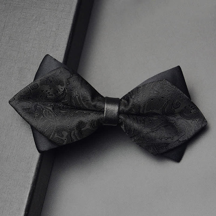 Ensemble de 3 nœuds papillon à double pointe pour homme à motif cachemire exotique