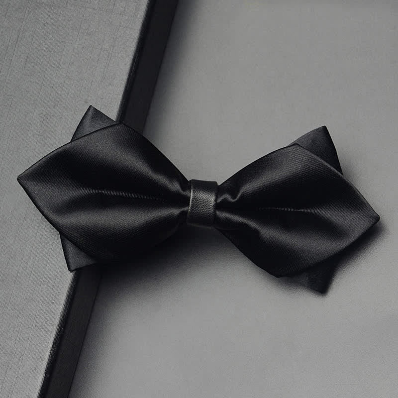 Ensemble de 3 nœuds papillon pointus classiques à double épaisseur pour hommes