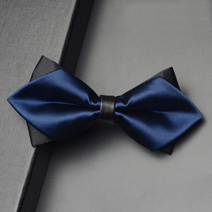 Ensemble de 3 nœuds papillon pointus classiques à double épaisseur pour hommes