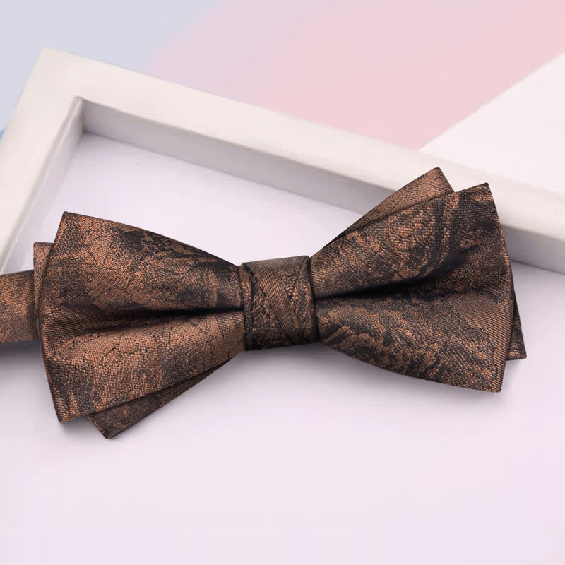 Ensemble de 3 nœuds papillon vintage en bronze pour homme