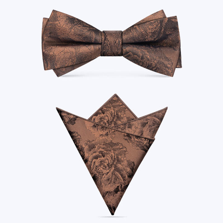 Ensemble de 3 nœuds papillon vintage en bronze pour homme