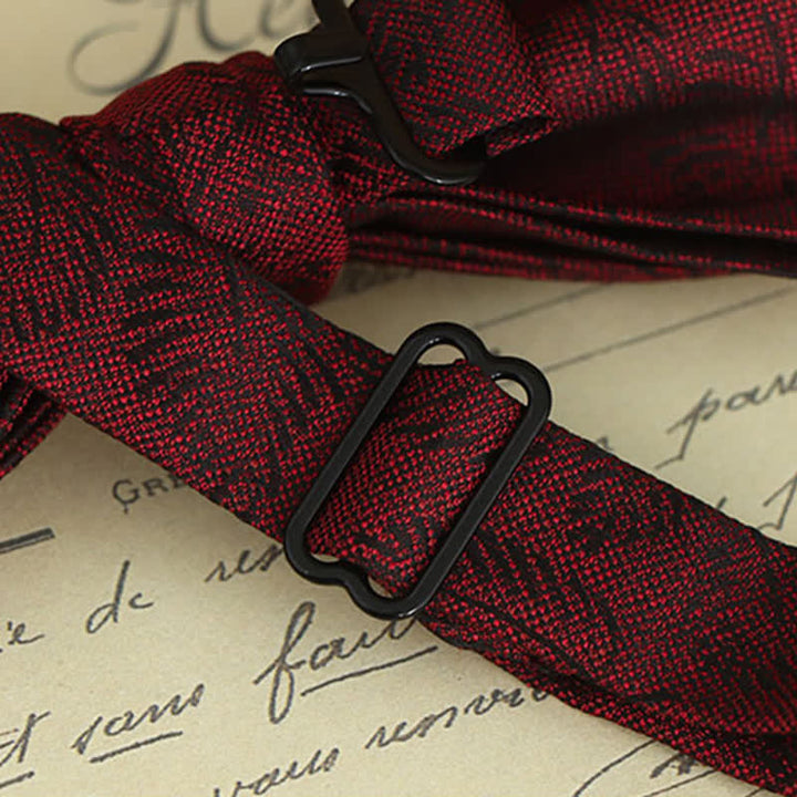 Lot de 2 mouchoirs et nœuds papillon à motif floral bordeaux pour homme