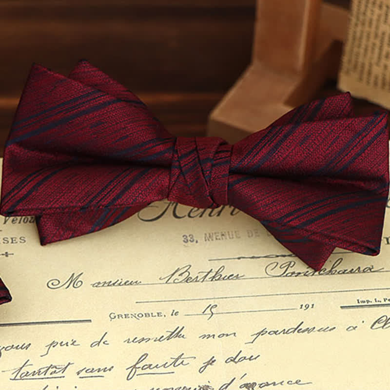 Lot de 2 mouchoirs et nœuds papillon à motif floral bordeaux pour homme