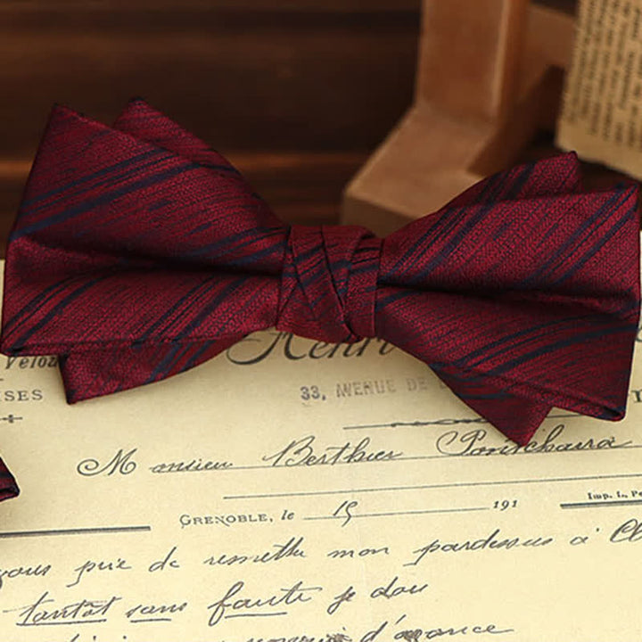 Lot de 2 mouchoirs et nœuds papillon à motif floral bordeaux pour homme