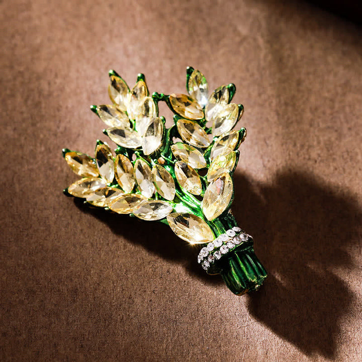 Broche bouquet de lavande en strass pour femme