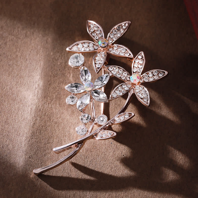 Broche en strass scintillant pour femme