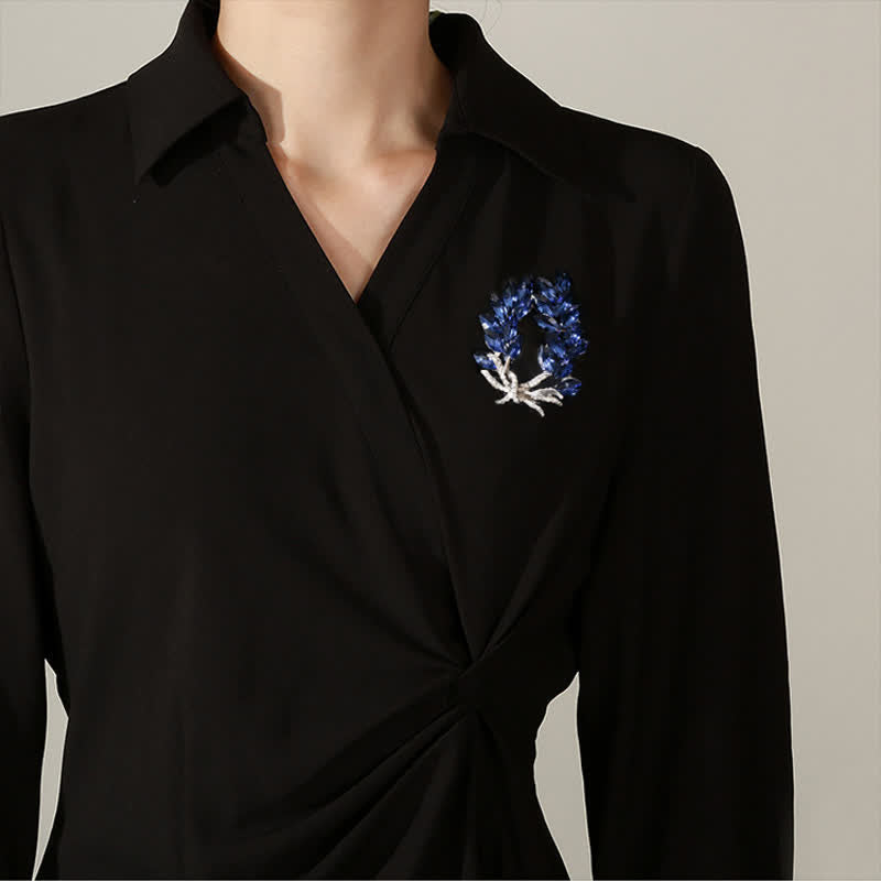 Broche de luxe en forme de bouquet d'épis de blé pour femme