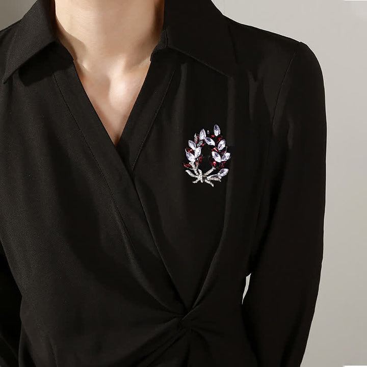 Broche de luxe en forme de bouquet d'épis de blé pour femme