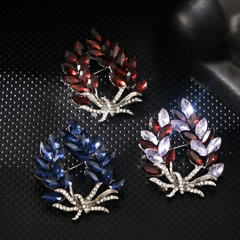Broche de luxe en forme de bouquet d'épis de blé pour femme