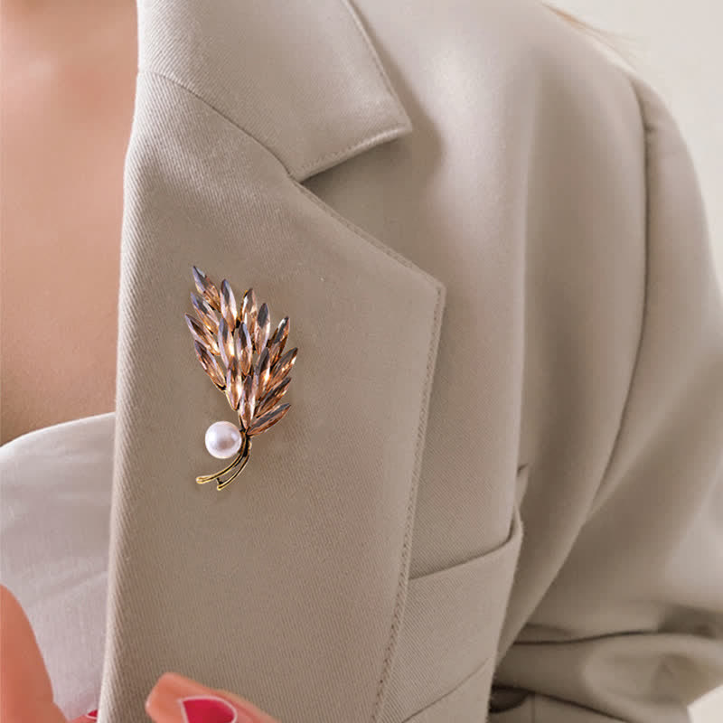 Broche Bouquet de Blé Doré Ancien pour Femme