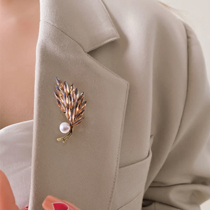 Broche Bouquet de Blé Doré Ancien pour Femme