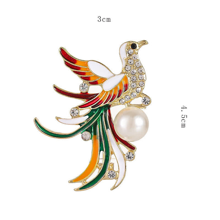 Broche Oiseau Phénix Volant Coloré pour Femme