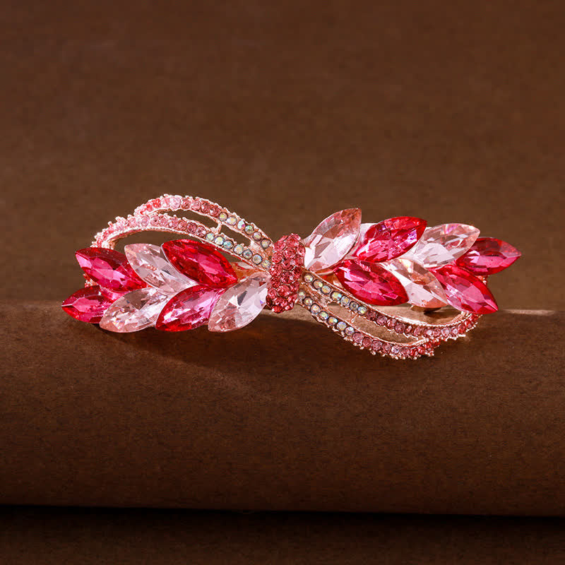 Superbe pince à cheveux en forme de nœud en strass pour femme